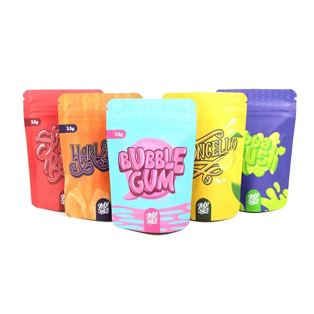 

Изготовленная на заказ сумка-подставка с гравировной печатью | Закрываемая пищевая сумка с застежкой-молнией | ПЭТ-упаковка для конфет и конфетов, устойчивая к запаху, 3,5 г