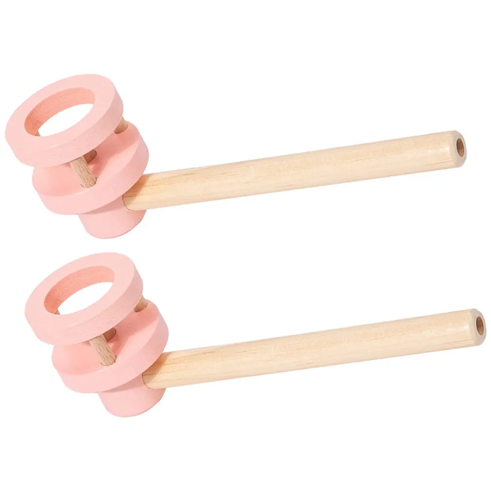 2Pcs Wooden Floating Blow Pipe Balanced Playing Set for Kids Family Party Fun Blowing Game Indoor Outdoor Floating Balls