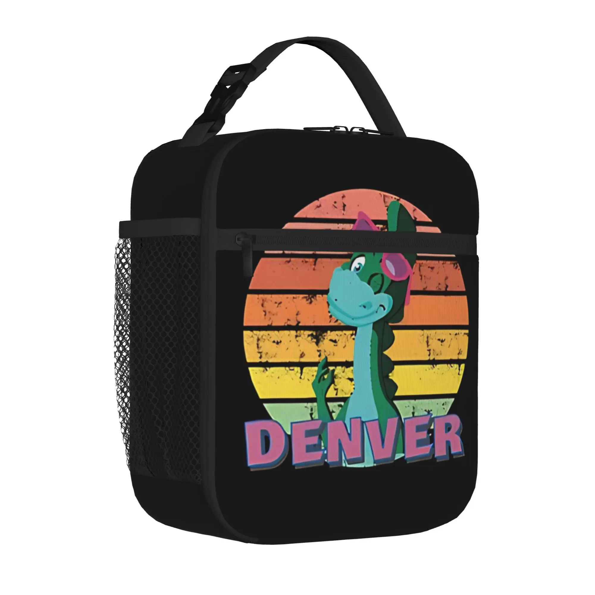 1 Piece Portable Lunch Container Friendly Rock Dinosaur Zipper Closure Durable Pocket Denver  For Lunch Box Bag