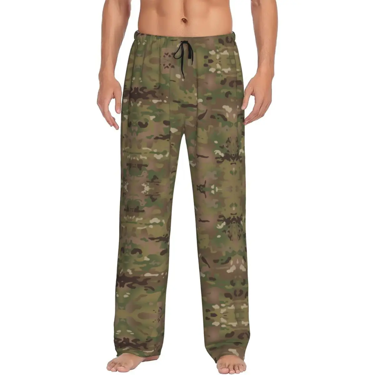 Custom Print Military Camouflage Pattern Pajama Pants Men Army Tactical Camo Sleep Sleepwear Bottoms with Pockets