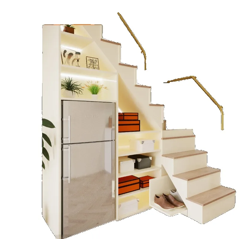 Original design duplex loft private custom integral staircase storage staircase custom under-ladder storage wardrobe shoe cabine