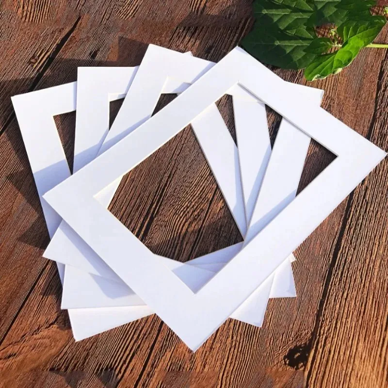 A4 White Rectangle Photo Mat 10pcs, Frame Mount Paper