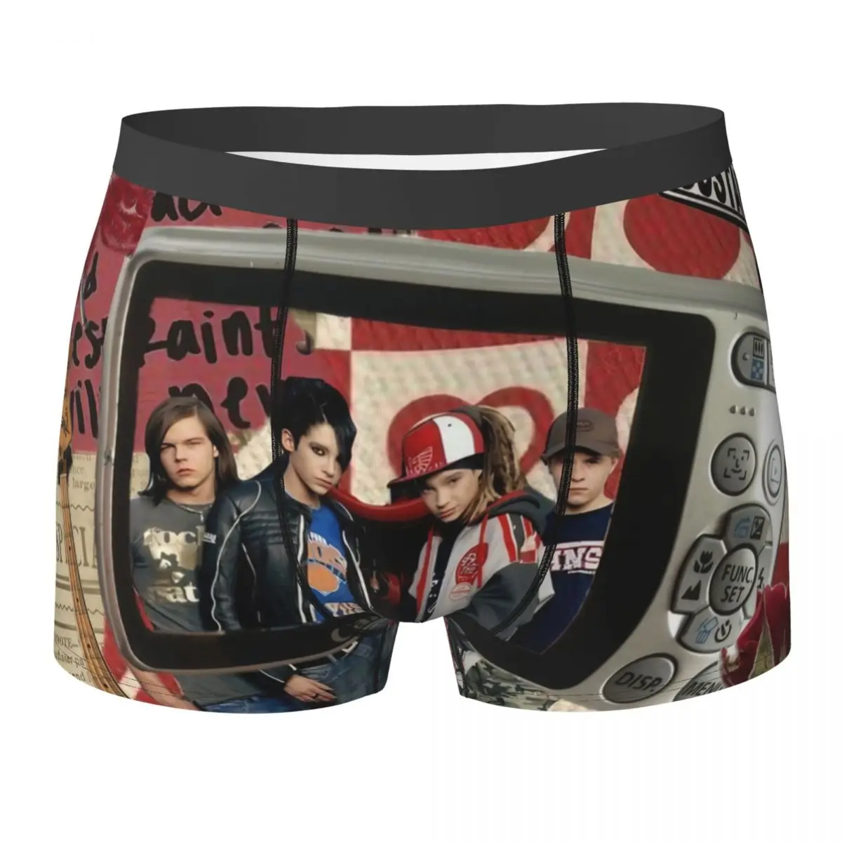 

T-Tokio Hotel, нижнее белье, мужские трусы с рок-музыкой, милые боксеры с принтом, модные шорты, трусы, большой размер 2XL