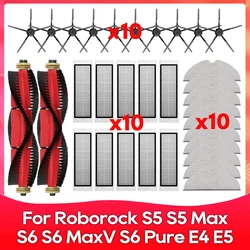 Fit For Roborock S5 / S5 Max / S6 / S6 MaxV / S6 Pure / E4 / E5 / S51 / S52 / S55 Roller Side Brush Filter Mop Accessories Part