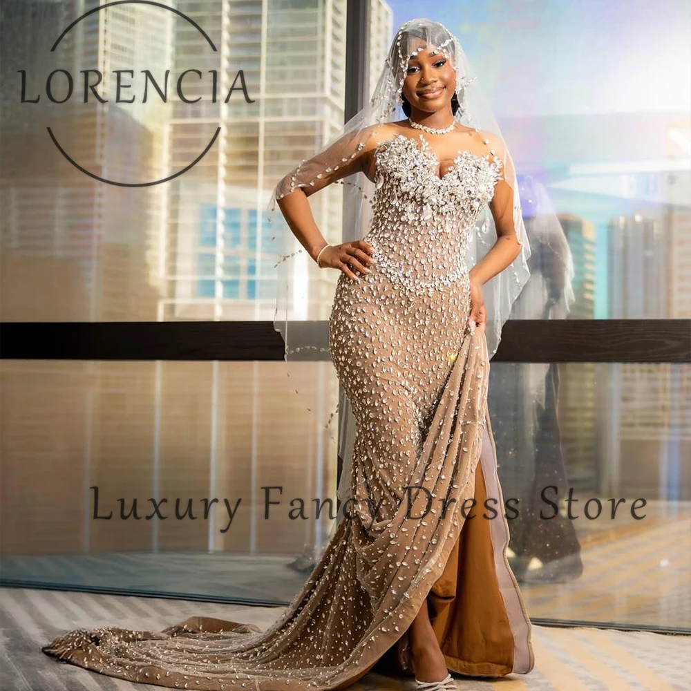 

Сверкающие платья для выпускного вечера с пайетками 2025 года, вечерние платья русалки с разрезом по бокам и кристаллами для женщин, платье на заказ, madrinha