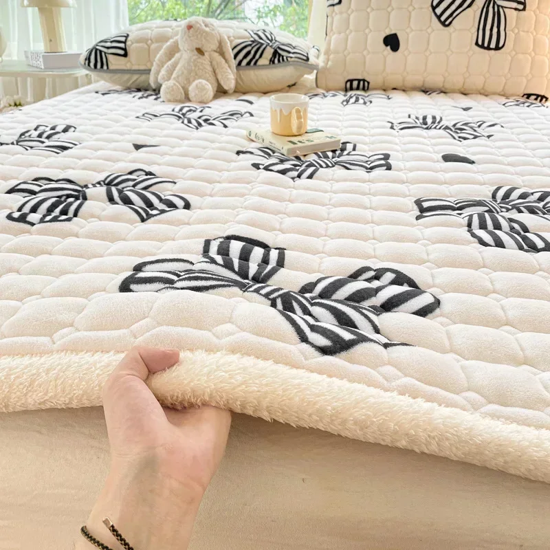 Thickened milk fleece single mattress padded mattress mattress tatami warm cushion