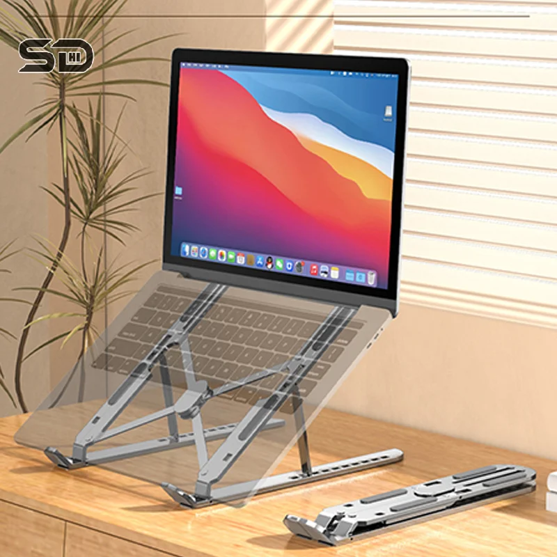 Adjustable Laptop Stand Foldable Aluminum Alloy Notebook Stand Base Portable Non-slip Raising Cooling Support Laptop Bracket