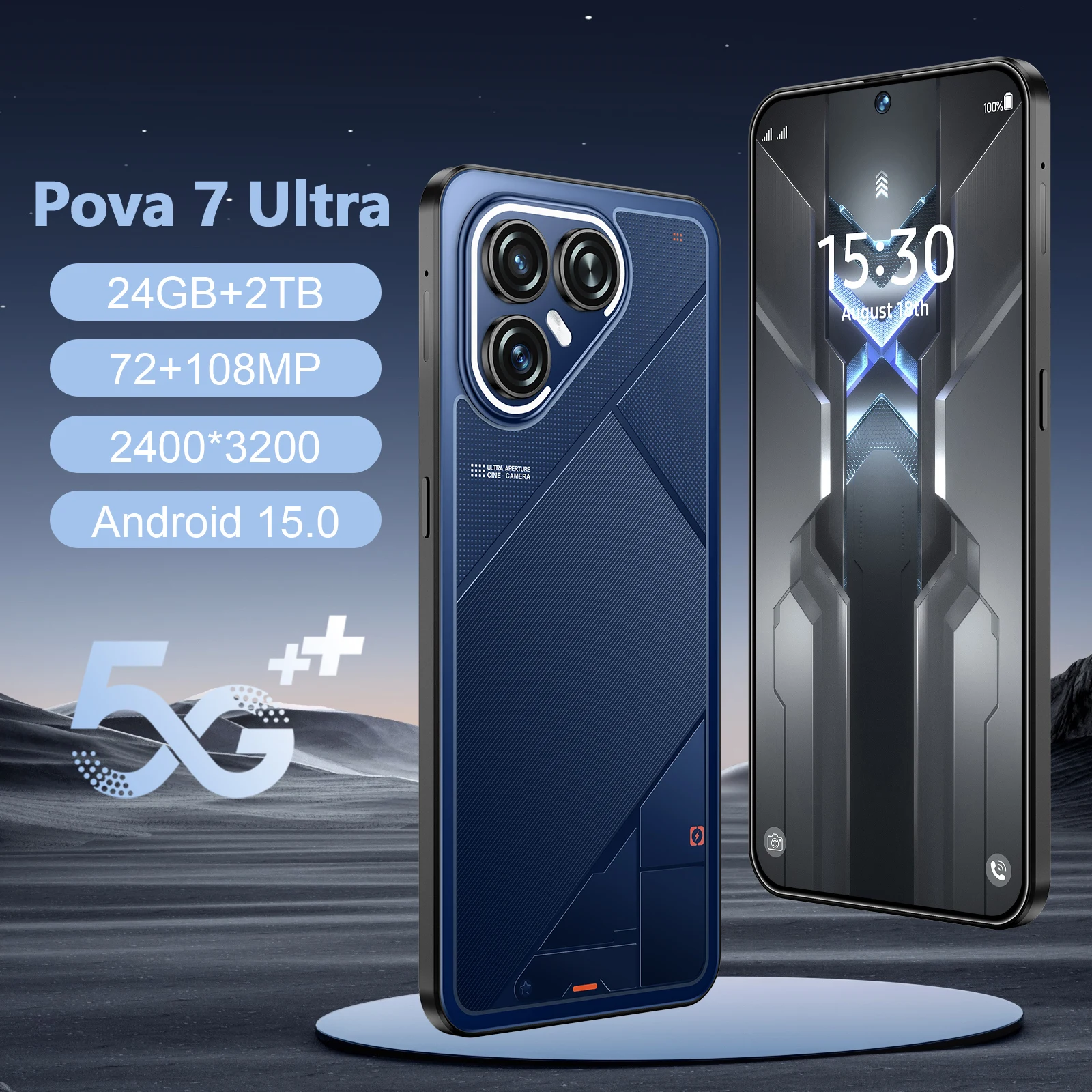 

2026 NEW HOT Silicone Case For Pova 7 Ultra 7.3 Inch 24GB+2TB 5G Dual Card 7800mAh 72+108MP Type-C PC