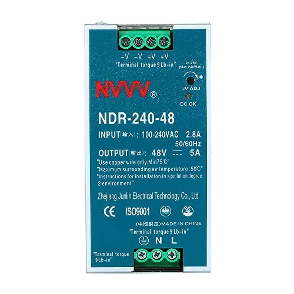 DIN Rail Power Supply 48V 5A Industrial NDR-240-48 240W PFC 100-240V Input