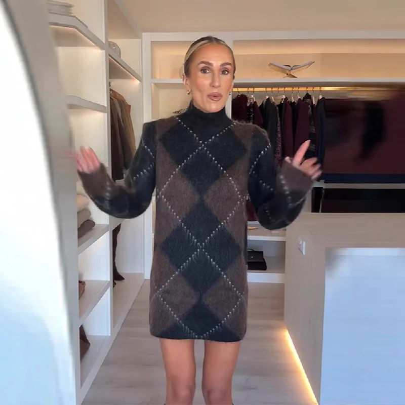 رقيق غامض متماسكة وهمية الرقبة سترة قطرة الكتف كم طويل لينة 2025 الخريف الكلاسيكية مريحة المرأة البلوز السببية خمر سيدة