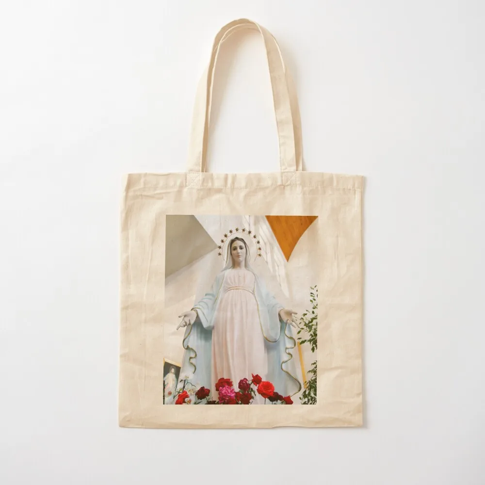

Большая сумка Mary of Medjugorje, складная многоразовая сумка, женские пляжные сумки, парусиновая большая сумка
