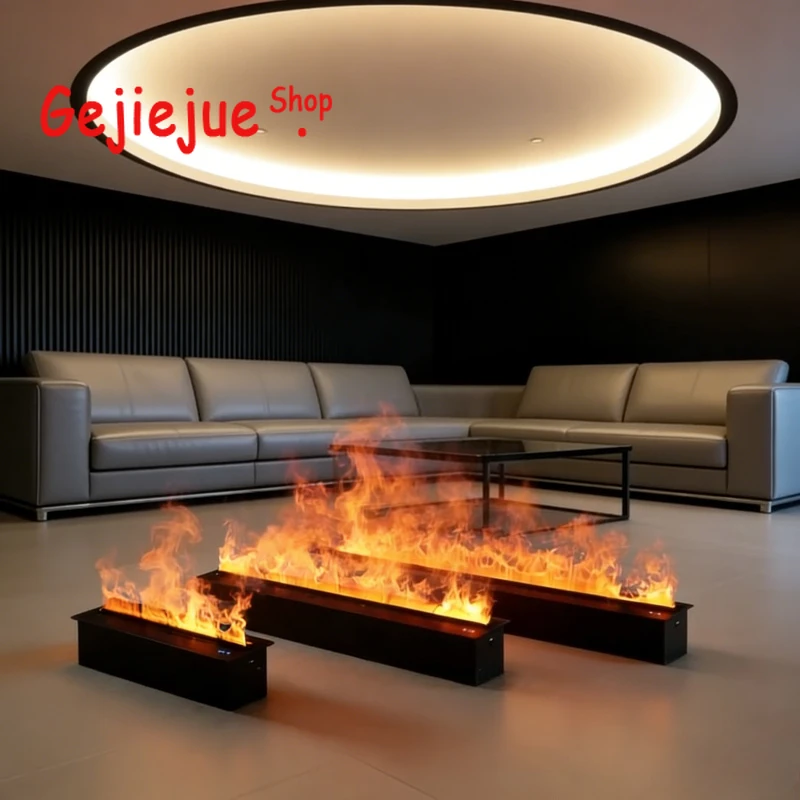 

Электрический камин с 3D-эффектом водяного пара и реалистичным танцующим пламенем, большой емкости, с функцией увлажнителя воздуха, безопасный и без огня, для любой комнаты