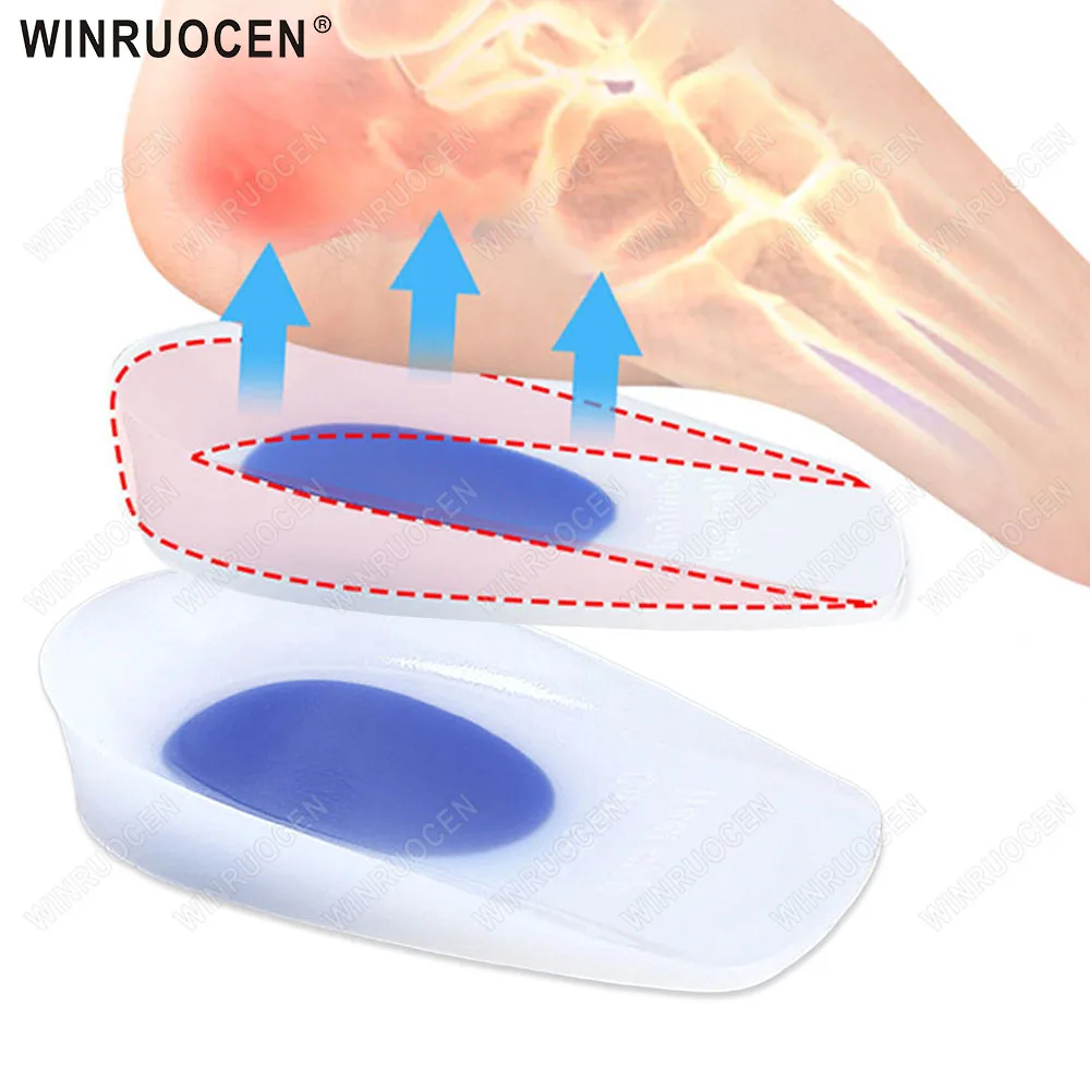 

1 Pair Silicone Gel Heel Cups Shoe Inserts for Plantar ache Sore Heel Pain Pad/Shock Absorbing Support for Men Women Accessories