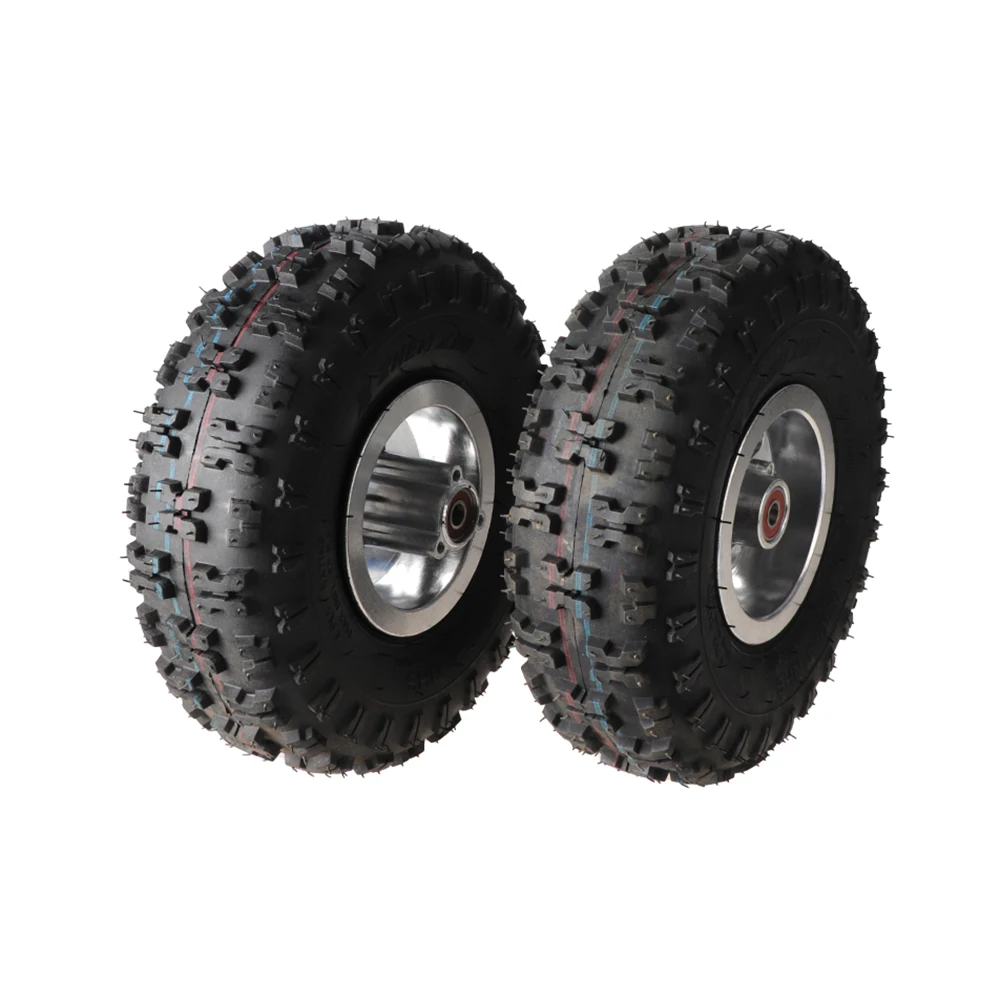 4 inch Wheels 4.10-4 Pneumatic Tires With Bearing Hub Rim For 49cc Mini Quad Dirt Bike Scooter Tricycle ATV Buggy Parts