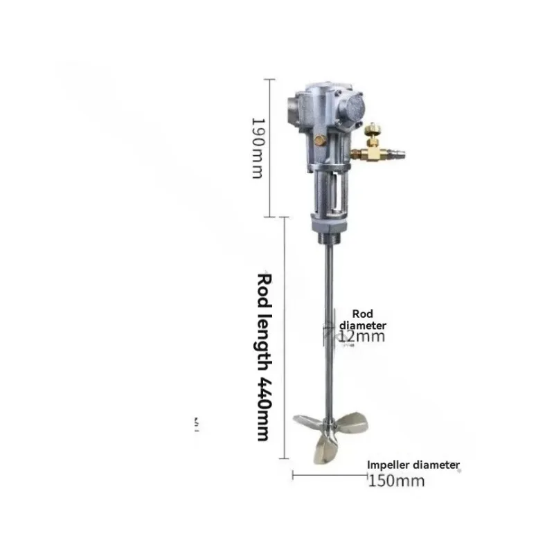 Pneumatic Mixer 5 Gallons with Flange Stainless Steel Liquid Paint Laundry Detergent Mixer Commercial Variable Speed Small Mixer