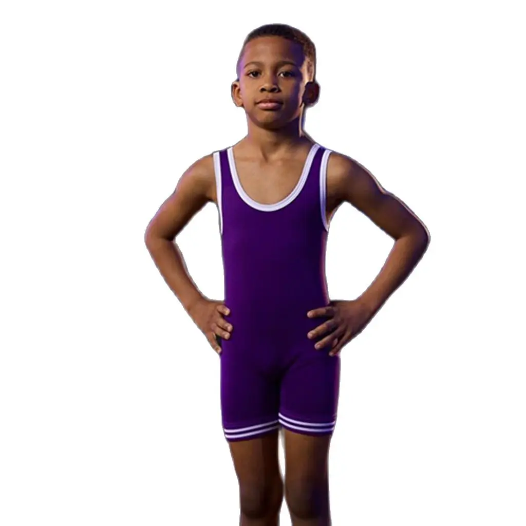 Boys Wrestling Singlets Suit Children Rash Guard One-Piece Wrestling Clothing Quick Dry Boxing Powerlifting Gym Run Sportwear