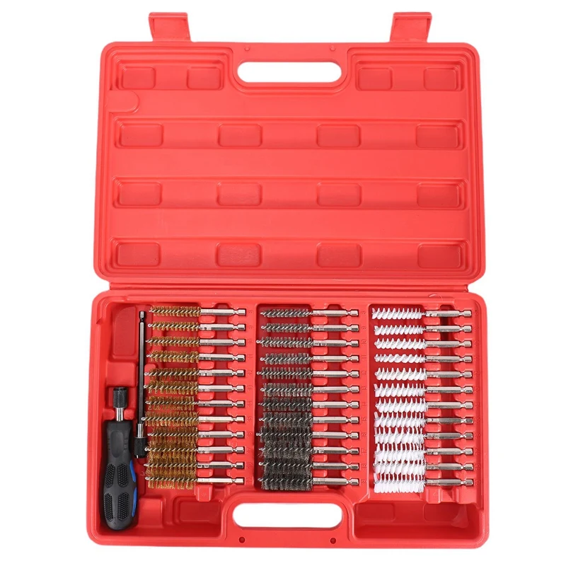 38Pc Brush Set Cleaning & Decarbonising Injector Tool Kit Steel Nylon Brass Cleaning Brush Set