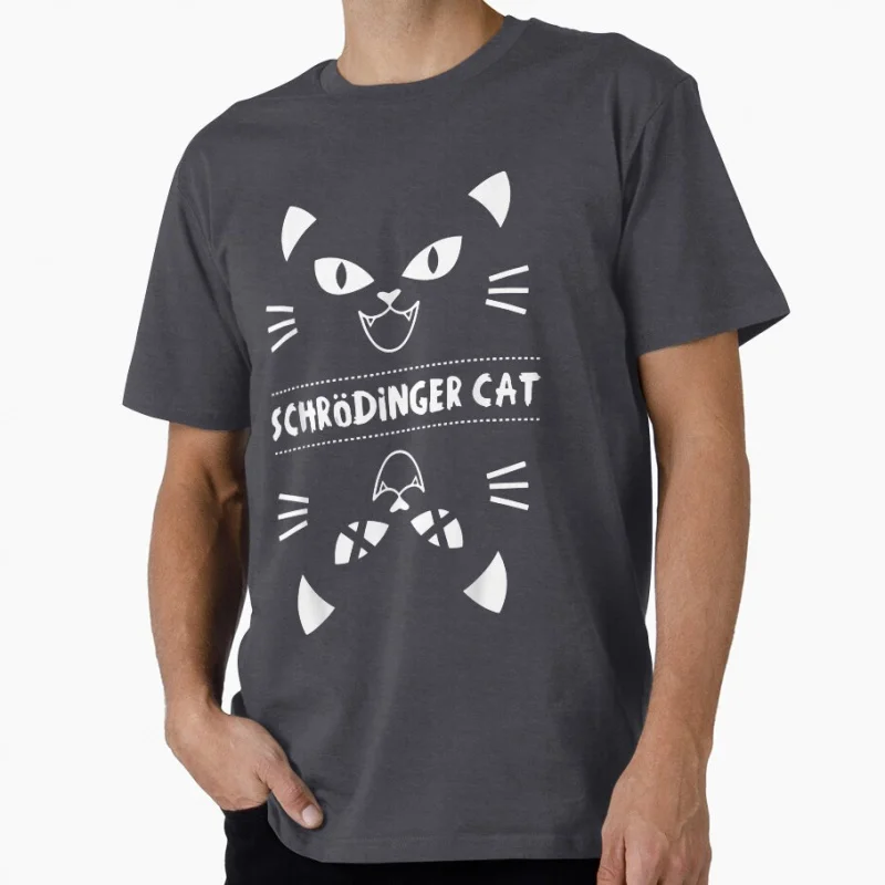 Schrödingers Cat Funny Quantum Physics Gift t shirt 100% cotton Print Graphic Clothes All sizes Tops