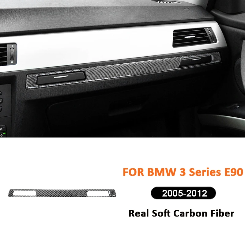 

For BMW 3 Series E90 2005-2012 Carbon Fiber Car Co-Pilot Water Cup Holder Panel Trim Strip Decorative Sticker Interior Parts