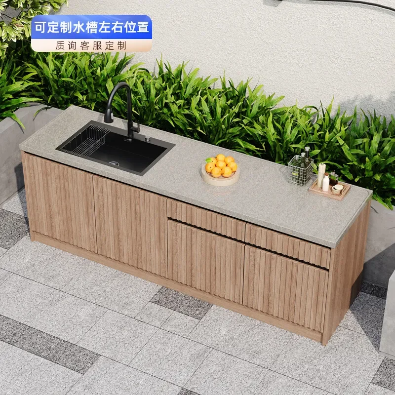 Outdoor Stone Sink Marble Wash Basin for Kitchen Vegetable Washing Cabinet BBQ Table Villa Household Use