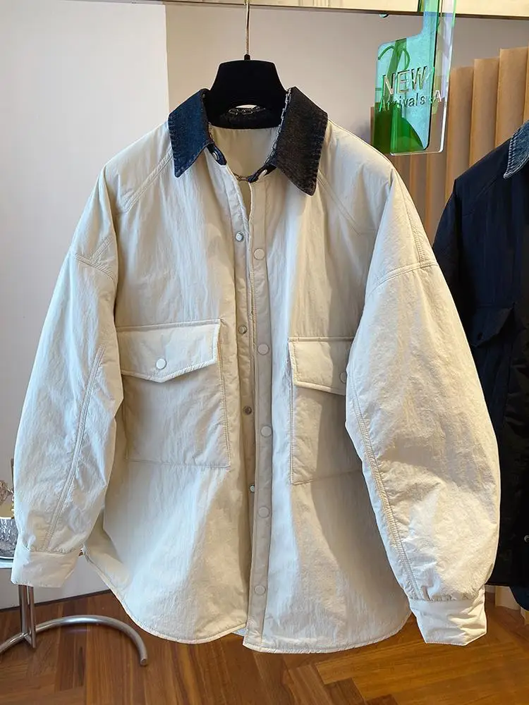 

Women's Lightweight down Cotton Jaet Loose Fit Collared irt Outerwear Winter New Sle European Design Sense Warmth