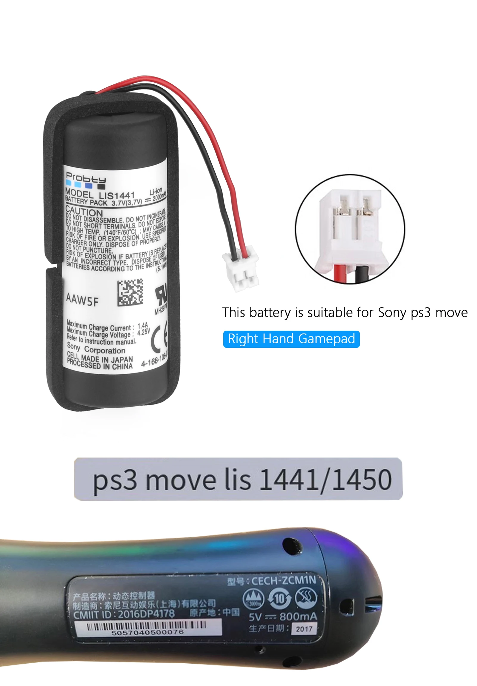 LIS1441 LIS1442 소니 CECH-ZCM1E CECH-ZCM1U CECH-ZCS1E CECH-ZCS1U 플레이스테이션 3 PS3 이동 모션 컨트롤러 LIP1450용 배터리