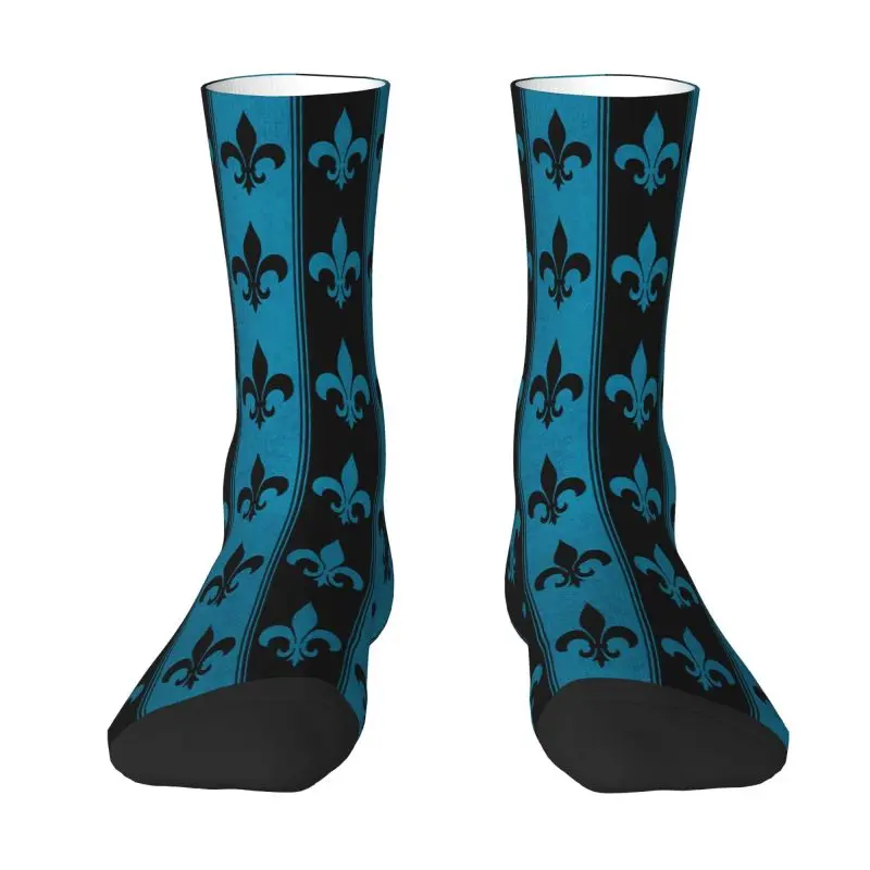 

Крутые носки Fleur De Lis с цветком лилии, женские и мужские теплые футбольные спортивные носки с 3D принтом