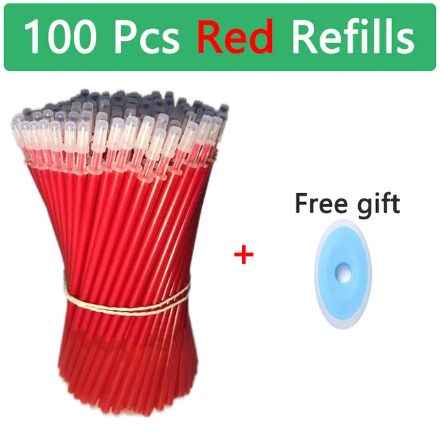 100 Stück löschbare Gelschreibstift-Nachfüllminen, 0,5 mm, blaue/schwarze/rote Tinte, löschbarer Stift, abwaschbarer Griff, Büro- und Schulbedarf, Schreibzubehör. – Detail 14