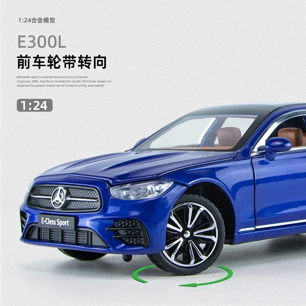 1:24 Mercedes Benz E300L E-cless Sport Simulation Diecast Metal Alloy Model car Sound Light Pull Back Collection Kids Toy Gift