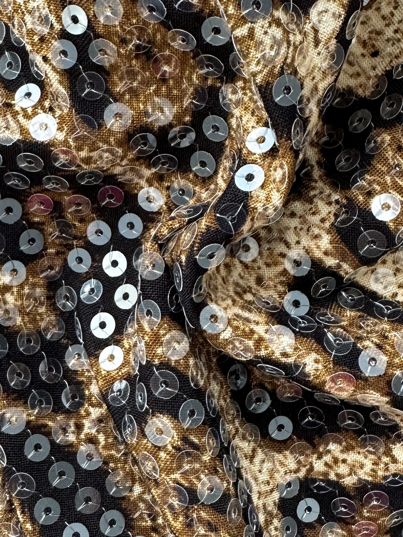 DEKA Sexy Glänzender Pailletten-Bikini mit Leopardenmuster für Damen, 3-teiliges Set mit Push-Up-BH, Badeanzug mit hoher Taille, Strand-Badeanzug, Urlaubs-Bademode – Detail 11