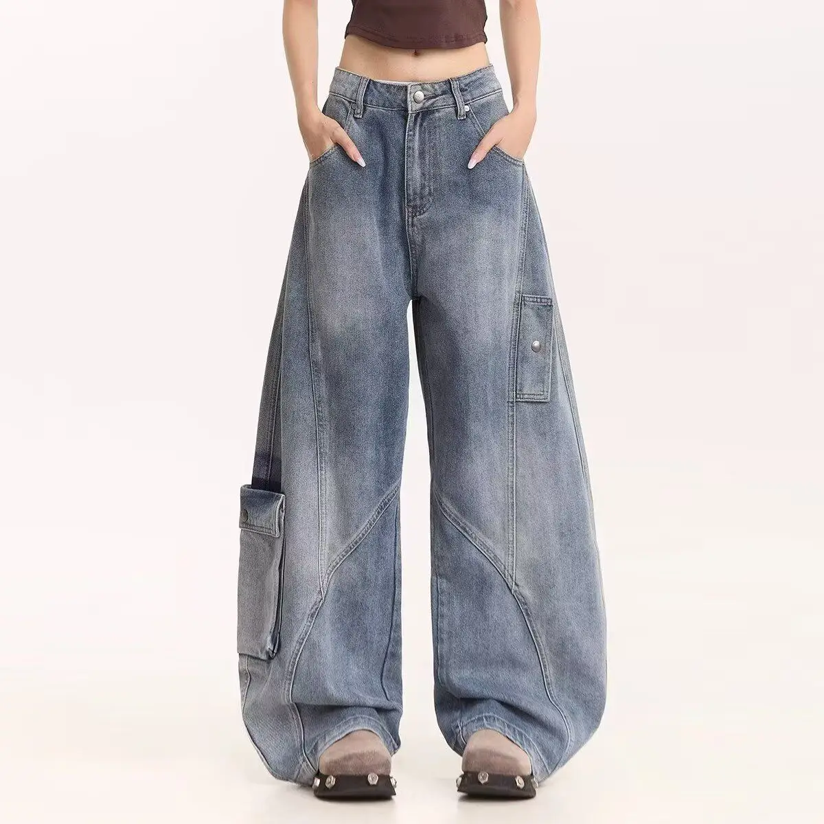 

Мужские джинсы в стиле хип-хоп из Гонконга, с принтом-буквенным узором, трендовые, из смесового хлопка и полиэстера, со средней посадкой, на молнии, прямые штанины