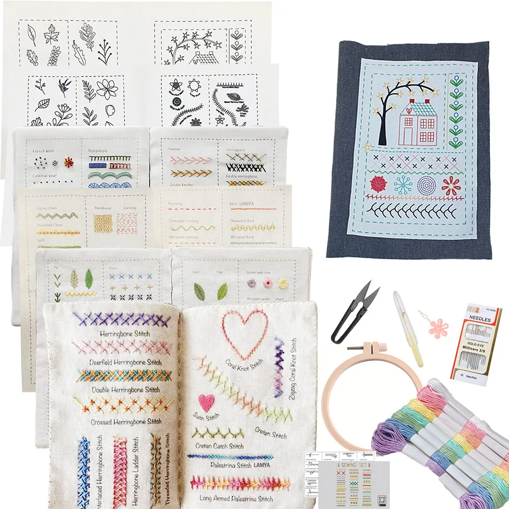 Beginner's Embroidery Stitches Book with Step-By-Step Video Tutorials Creative Sewing Guide for Embroidery Enthusiasts