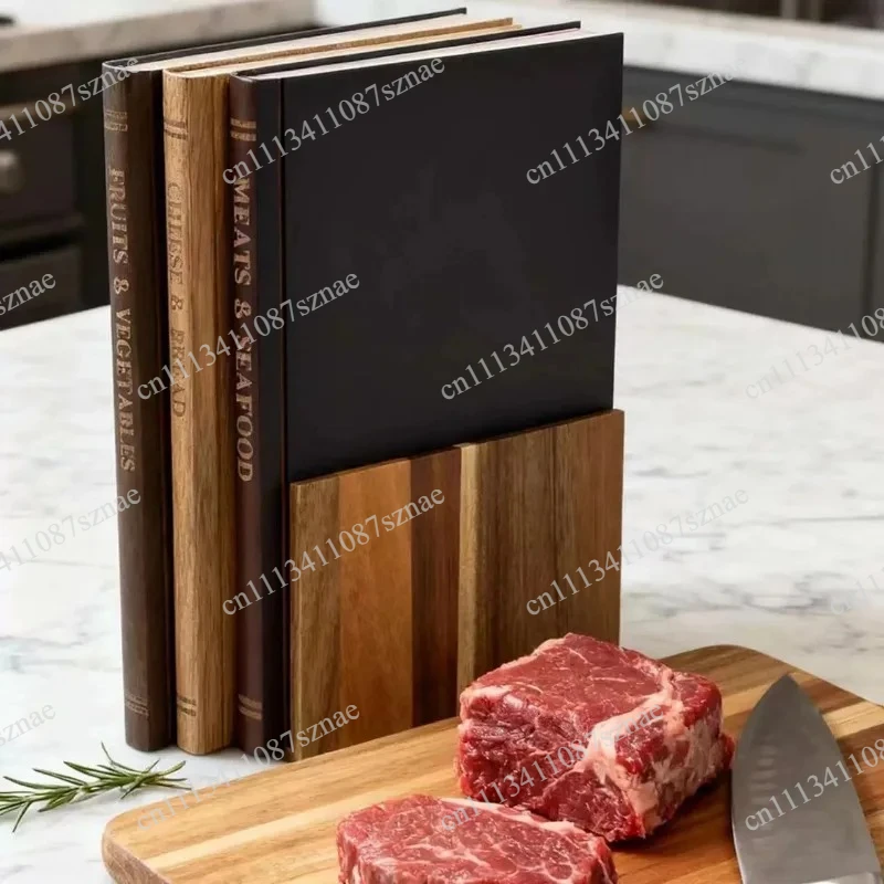 New Wooden 3-Piece Book-Shaped Cutting Board Set Solid Wood Kitchen Chopping Board with Sink