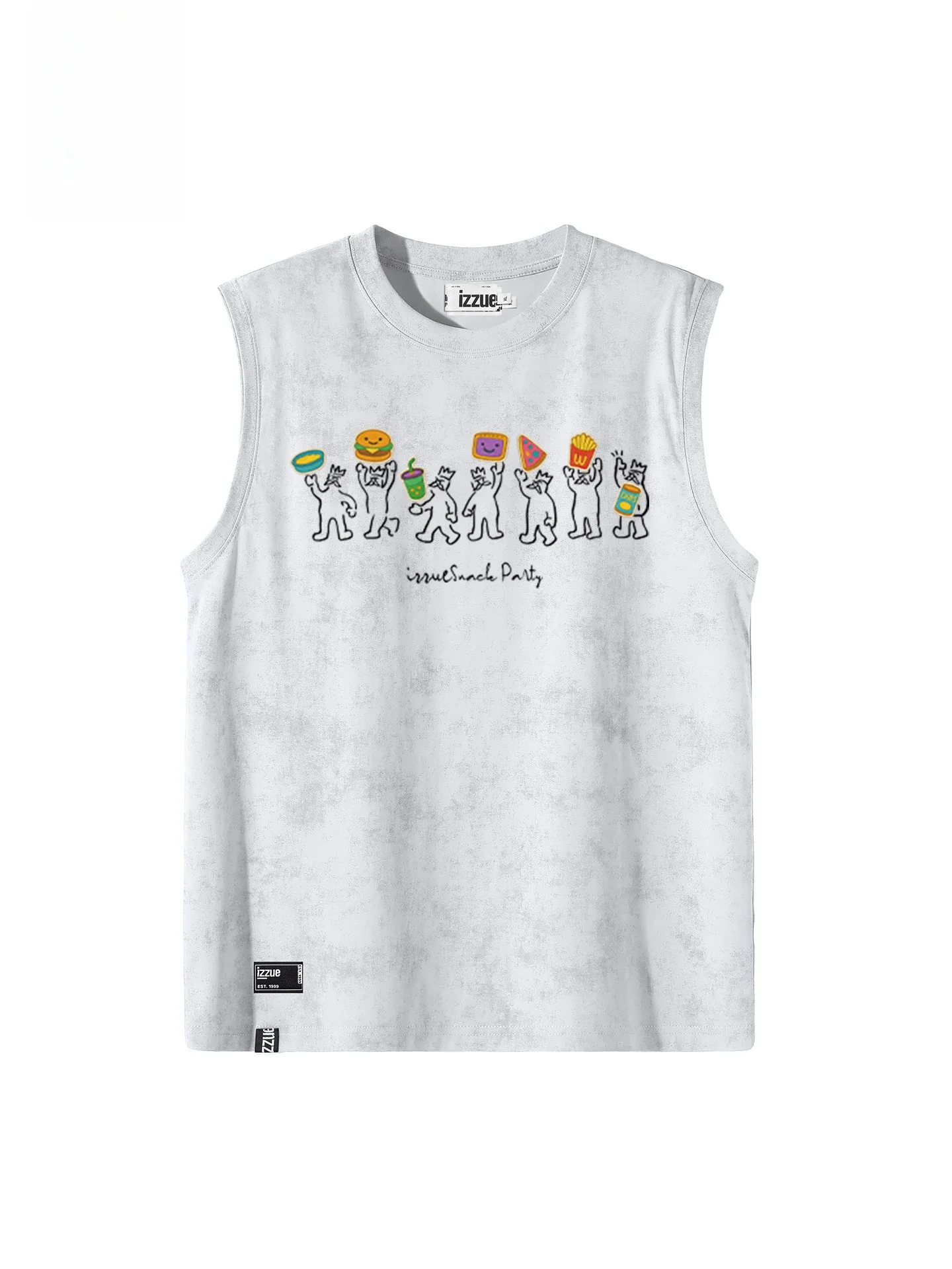 

Мужская летняя свободная футболка-жилет Izzue American Wax Dye с круглым вырезом, в стиле ретро, с модными наплечными накладками, 3P, дышащая, молодежная, повседневная