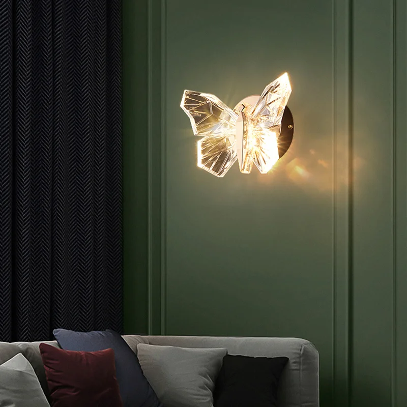 Nordic LED Butterfly Wall Lamp Indoor Lighting Bedside Wall Sconce Lamp For Living Room Corridor Stairs Hanging Light Decoration