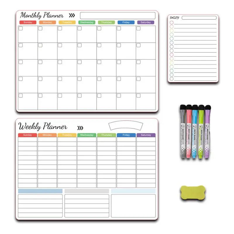 

Magnetic Erasable Calendar Reusable Dry Erase Fridge Calendar Clear Monthly Planner For Refrigerator Magnet Family Planning