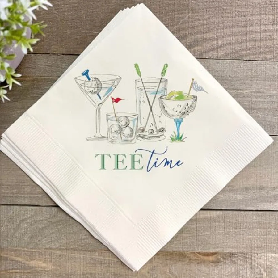 تي تايم جولف كوكتيل 50 حزمة Fy لوازم الحفلات ذات الطابع الجولف 2-Ply المتاح pkins للتقاعد عيد ميلاد أو Tourment C #4