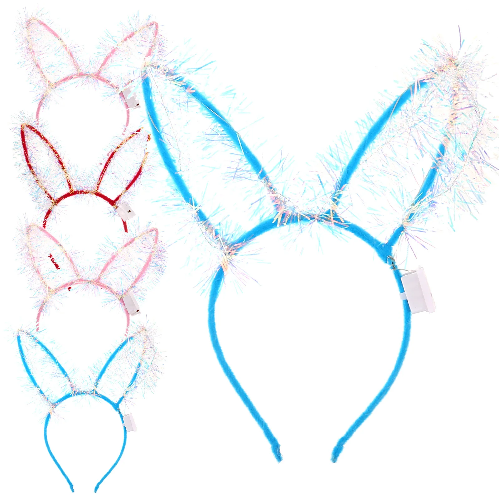 

5pcs Rabbit Hairbands Bunny Ears Headband For Party Cosplay Luminous Hair Hoops Festival Photo Props Adorable Party Supply