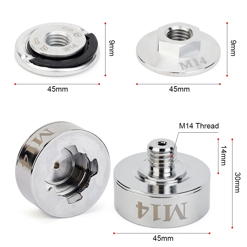 Casaverde 45mm M14 Release Lock Nut,Quick Locking Flange Nut Compatible with Angle Grinder Saw Blades, Polish Discs, etc