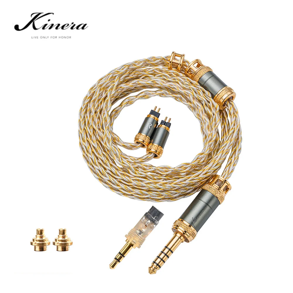 كينيرا ميا سماعة كابل 6N واحد كريستال النحاس الفضة مطلي 3.5 + 4.4 انفصال التوصيل 0.78 2pin + MMCX موصل ترقية كابل #1