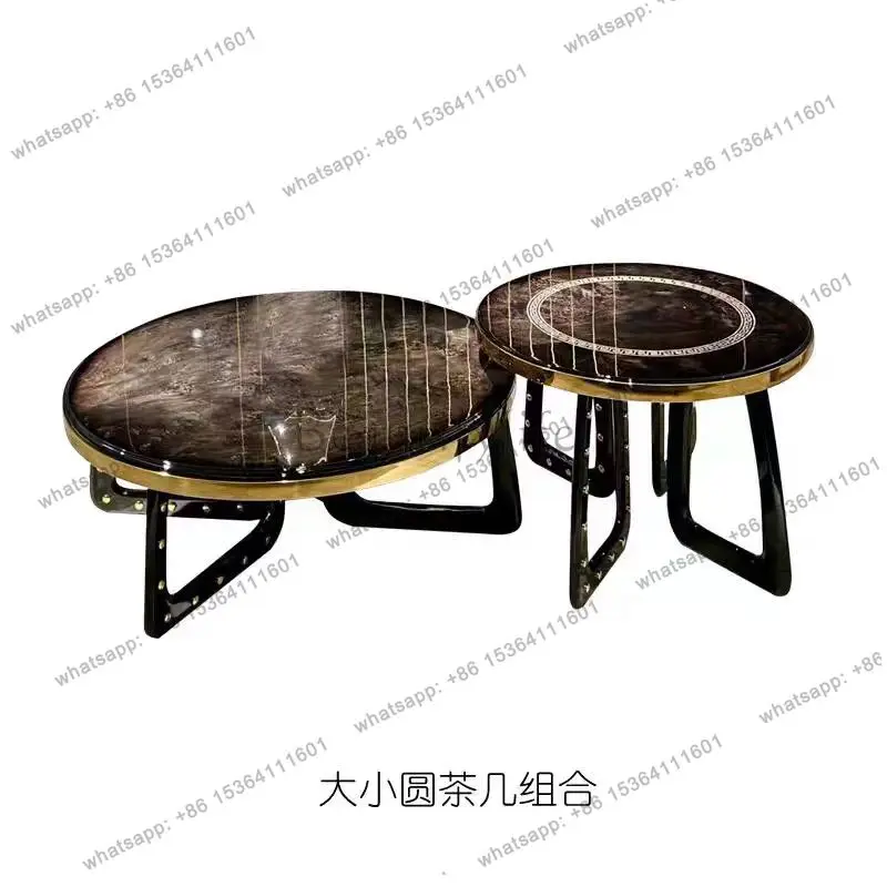 light luxury size combination round coffee table fan living room fashion advanced sense customization corner table combination