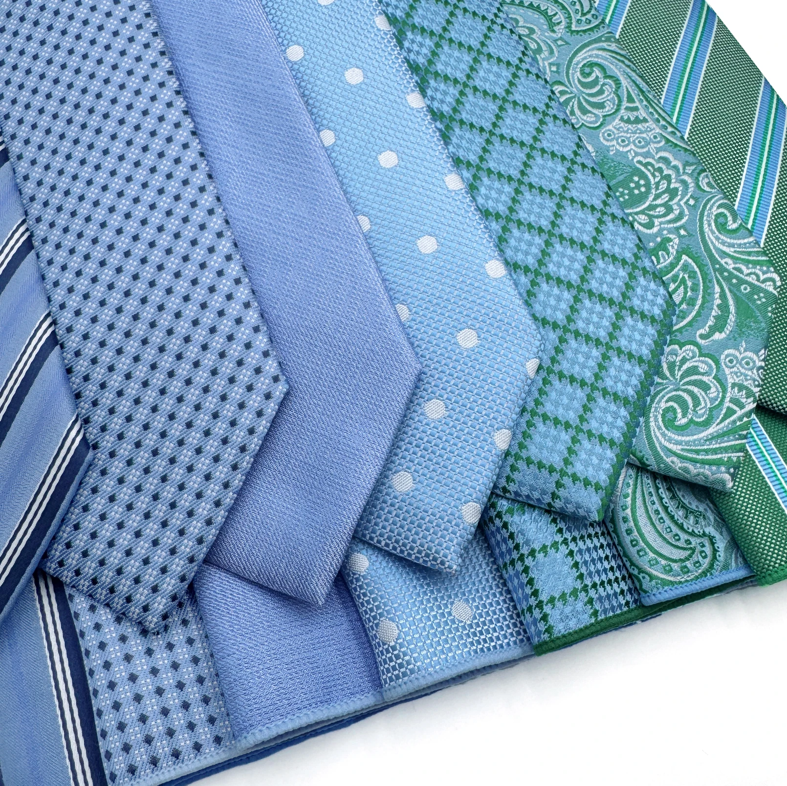 Light Blue Fashion Mens Pocket Square Tie Set Classic Business Green Acceossories Handkerchief