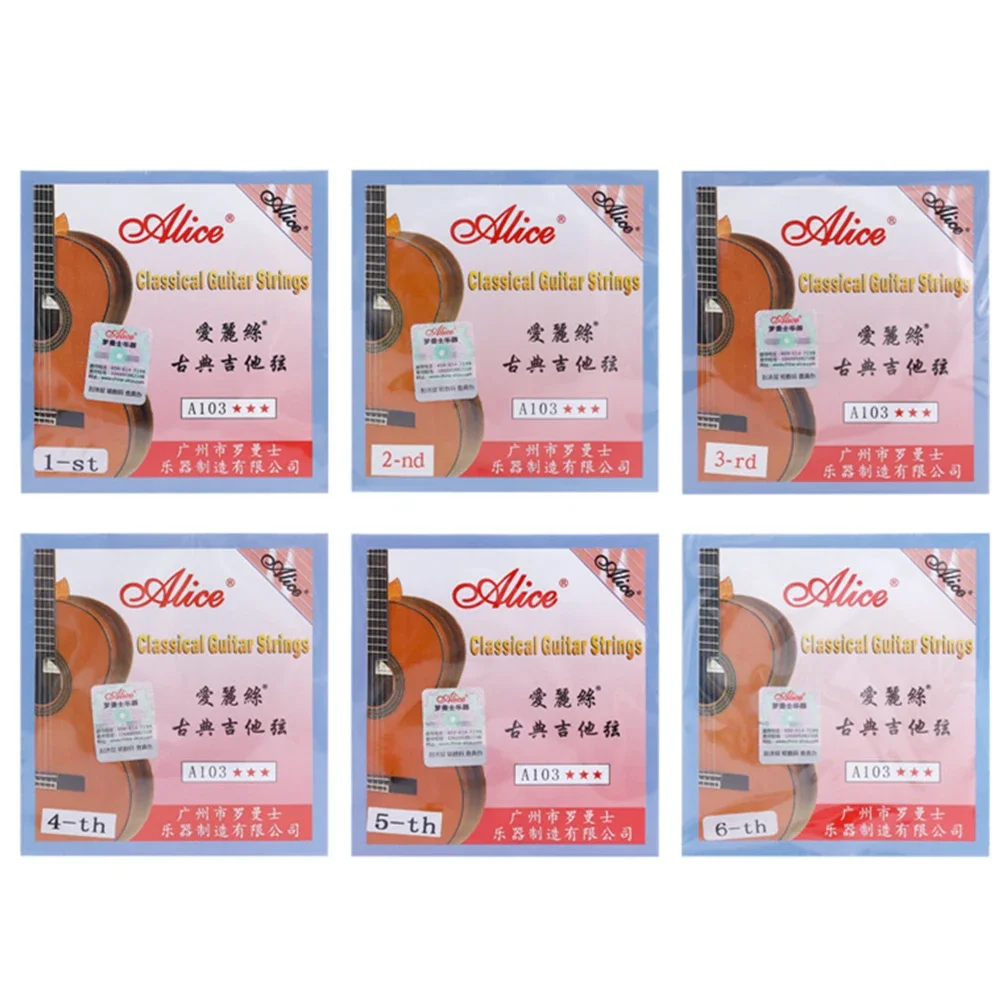 Classical Guitar Strings Alice A103 Clear Nylon Silver Plated Single String 1st 2nd 3rd 4th 5th 6th EBGDAE Single Guitarra Parts