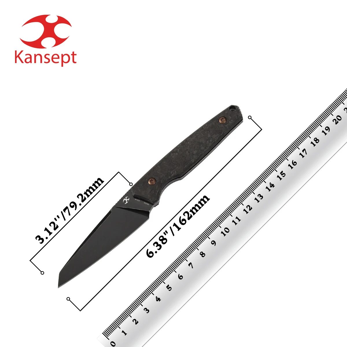 Фиксированный нож Kansept Parr G011A 3,12 дюйма CPM S35VN + ручка из углеродного волокна с ножнами Jonathan Styles, охотничий карманный нож