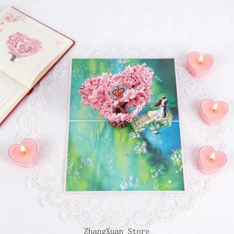 3D-Popup-Valentinstagkarte für einzigartige Partyfeiern, handgefertigte Grußkarte mit Umschlag, elegantes Geburtstagsgeschenk – Detail 3