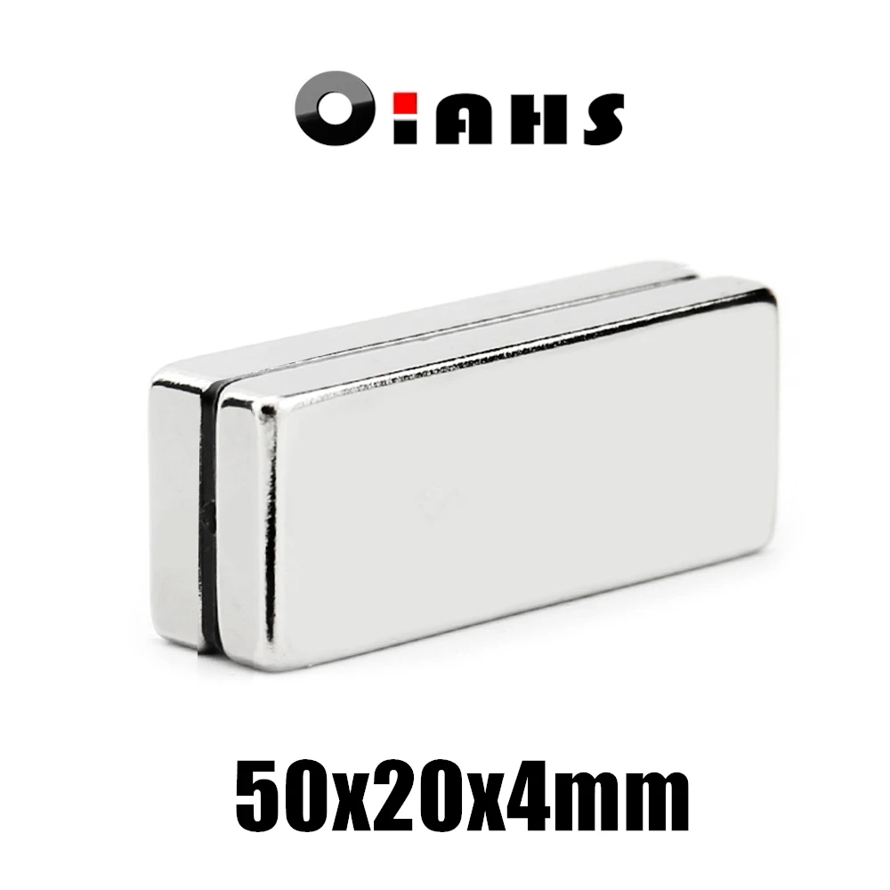 1pcs 50x20x4mm Super Powerful Strong Rare Earth Block NdFeB Magnet Neodymium N35 Magnets 50*20*4mm