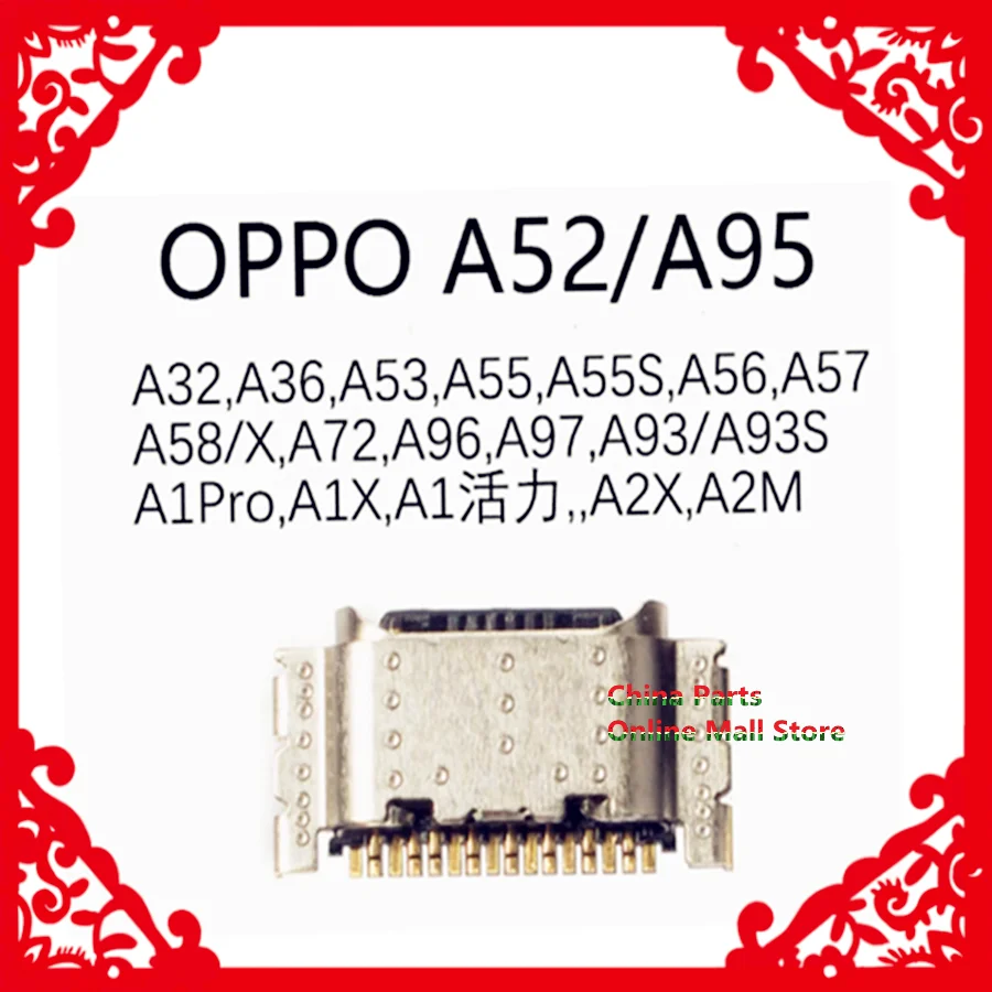 For OPPO A52 A36 A53 A56 A2X A1 A58 AAA72 A32 A93 A55  A95 K7xK9 Reno5 4SE USB Recharge the tail plug interface