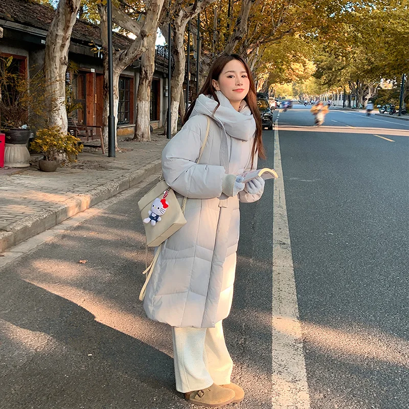 

Women Long Parkas Coats Solid Jacket Hooded Drawstring Zipper Pocket Long Sleeve Loose Fit Casual Office Lady 2025 Autumn Winter