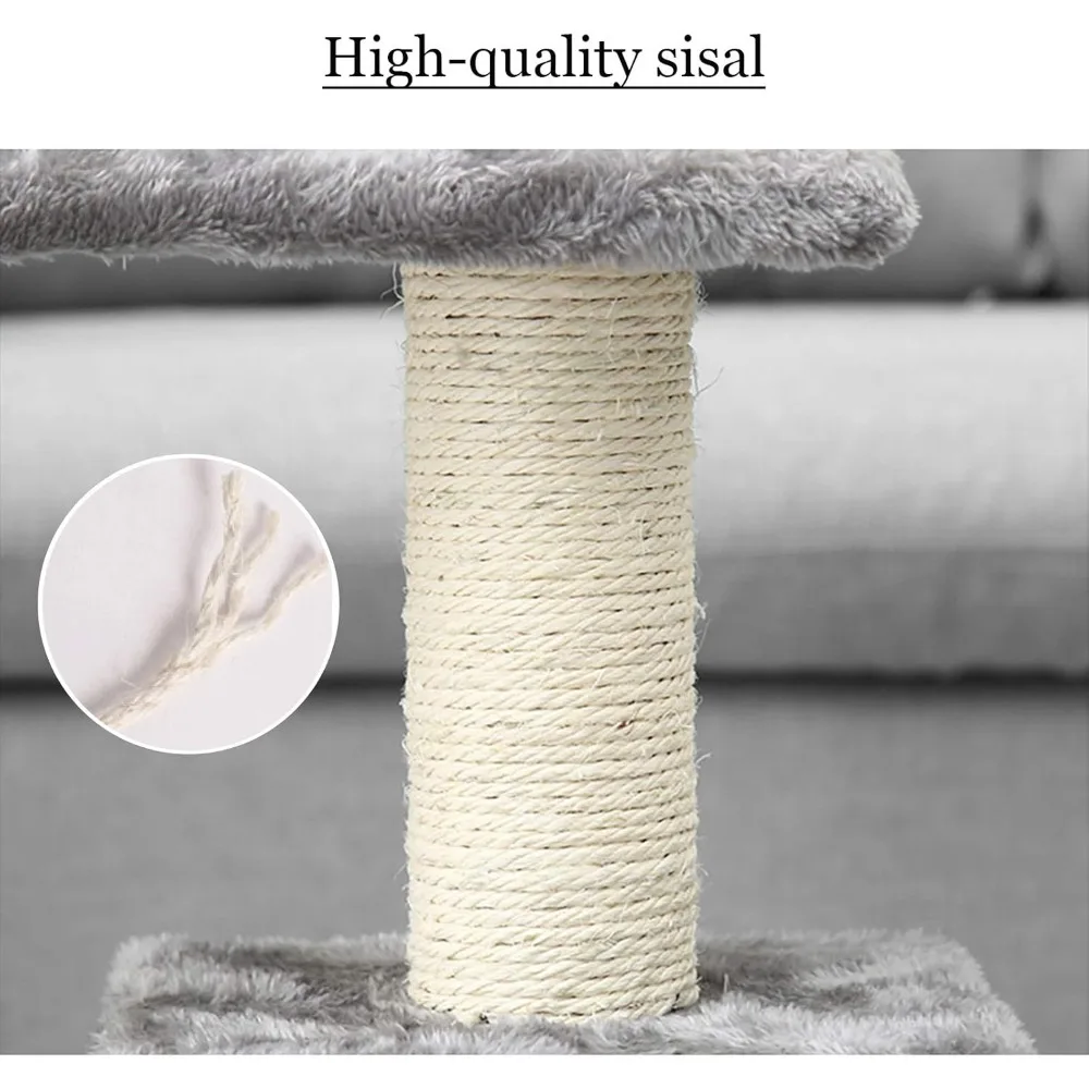 Multi-Level 49 Tall Cat Tower with Scratching Posts, Jump Platforms, and Activity Center for Cats