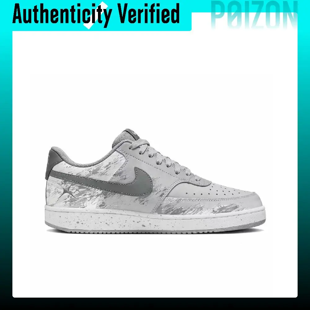 Nike Court Vision Skate Shoes Men's Low-top White Gray HM6193-077（Team2409-）